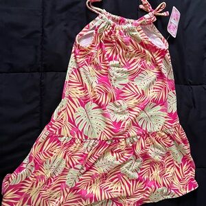 Brand new girls btween Pink and Yellow Leaf Print Dress